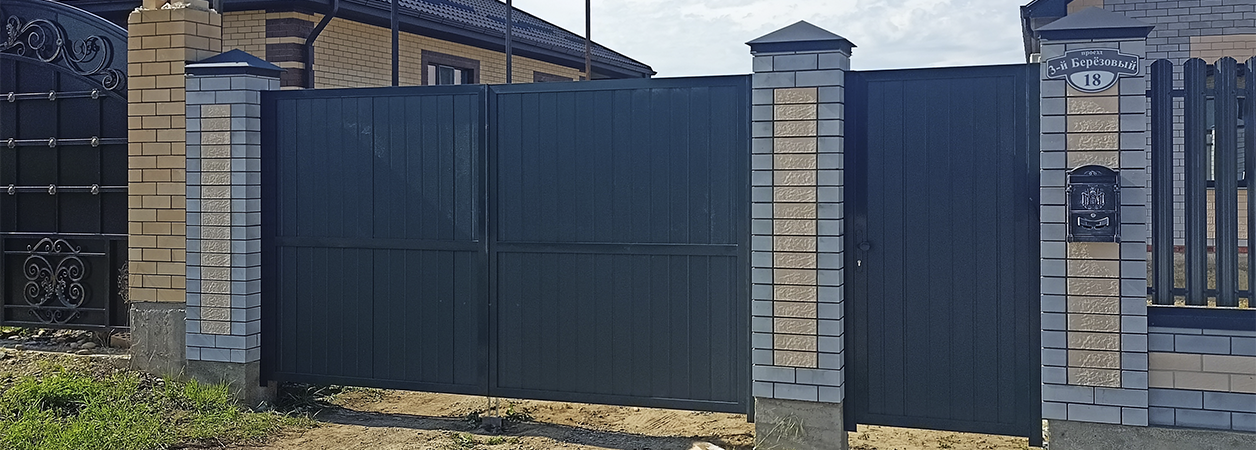 Въездные ворота в Брюховецкой под ключ